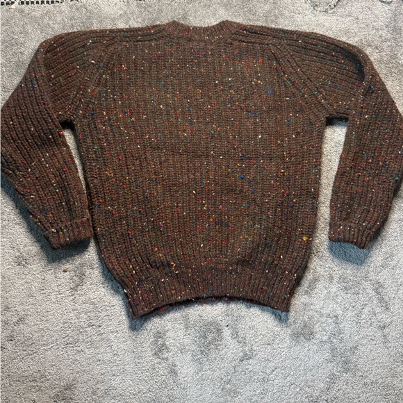 Vintage 80s GAP Sweater Brown Medium Chunky Knit 100% Wool made in Sri Lanka - Picture 2 of 6